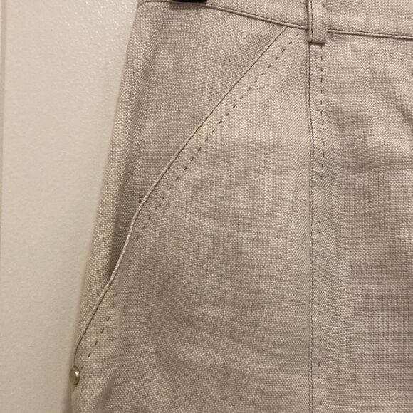 Les Copains NWOT Linen skirt With Side Pockets and Exposed Back Zipper. Size 6 - Picture 3 of 8